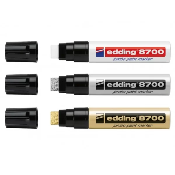 Edding 8700 Jumbo lakový popisovač – stříbrný, zkosený hrot 18 mm