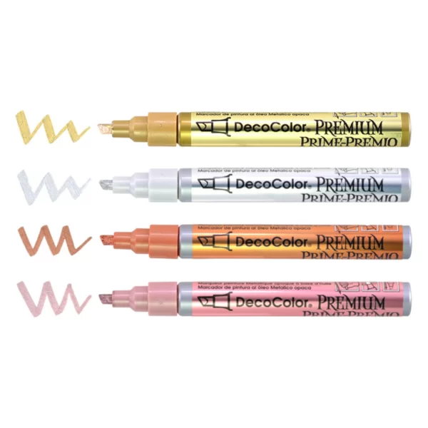 Marvy Uchida DecoColor Premium 350-S – lakový popisovač se seříznutým hrotem, metalické odstíny